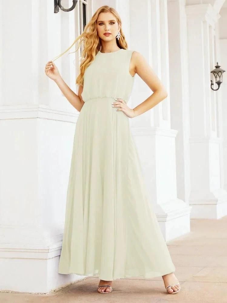 Numbersea Sleeveless Long Bridesmaid Dress A line Formal Evening Prom Gown 28025 by numbersea