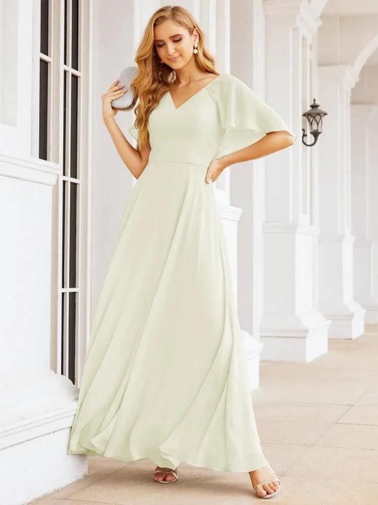 Numbersea Bridesmaid Dresses for Wedding Formal Evening Party Prom Gown with Cape 28050 by numbersea