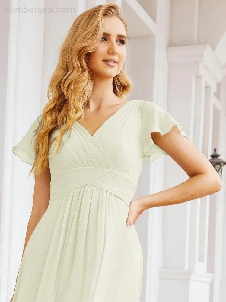 ZapDress Formal Prom Gowns for Mother of The Bride Cap Sleeves Bridesmaid Dress 28047 (ZD16958)