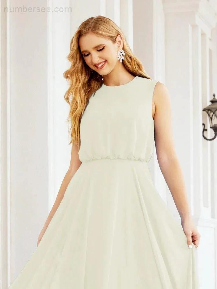 ZapDress Sleeveless Long Bridesmaid Dress A line Formal Evening Prom Gown 28025 (ZD17053)