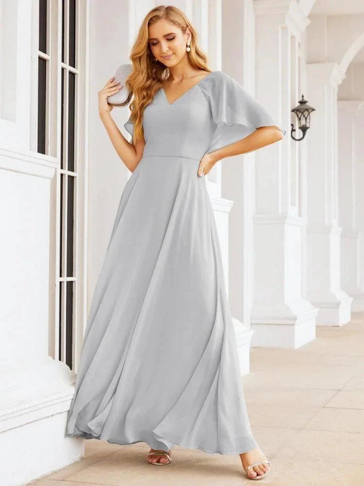 Numbersea Bridesmaid Dresses for Wedding Formal Evening Party Prom Gown with Cape 28050 by numbersea