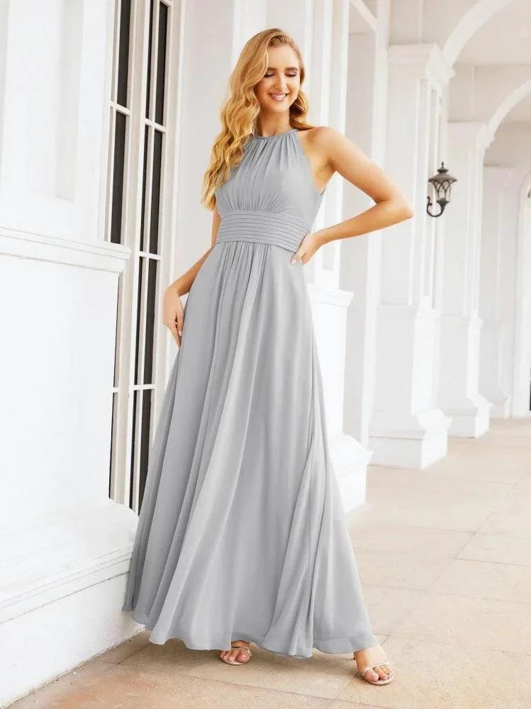 Numbersea Keyhole Bridesmaid Dresses Sleeveless Formal Evening Party Prom Gowns 28043 by numbersea