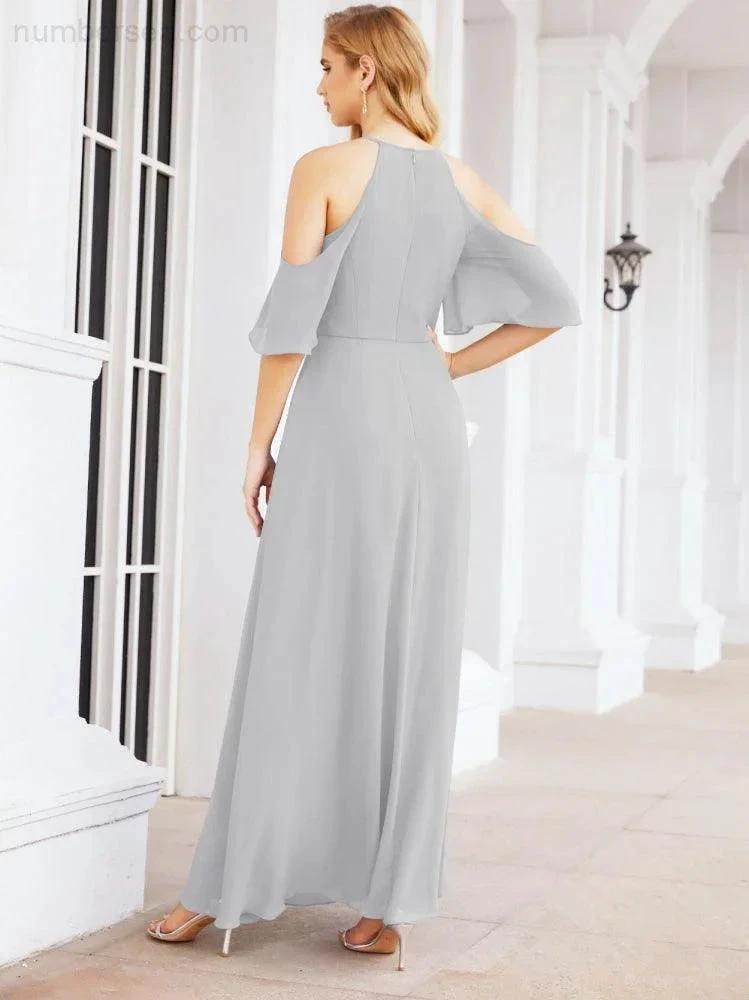 ZapDress Cold Shoulder Bridesmaid Dresses A-Line Long Formal Evening Gowns 28074 (ZD17048)