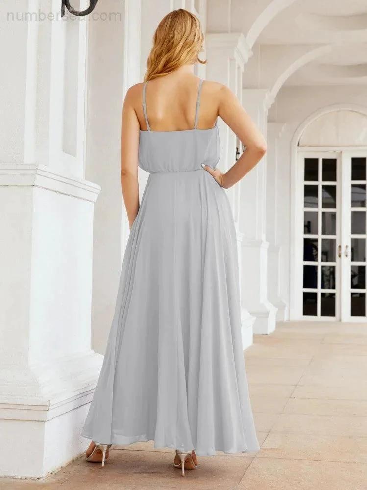 ZapDress Halter Long Bridesmaid Dresses Formal A line Juniors Dress 28029 (ZD17029)