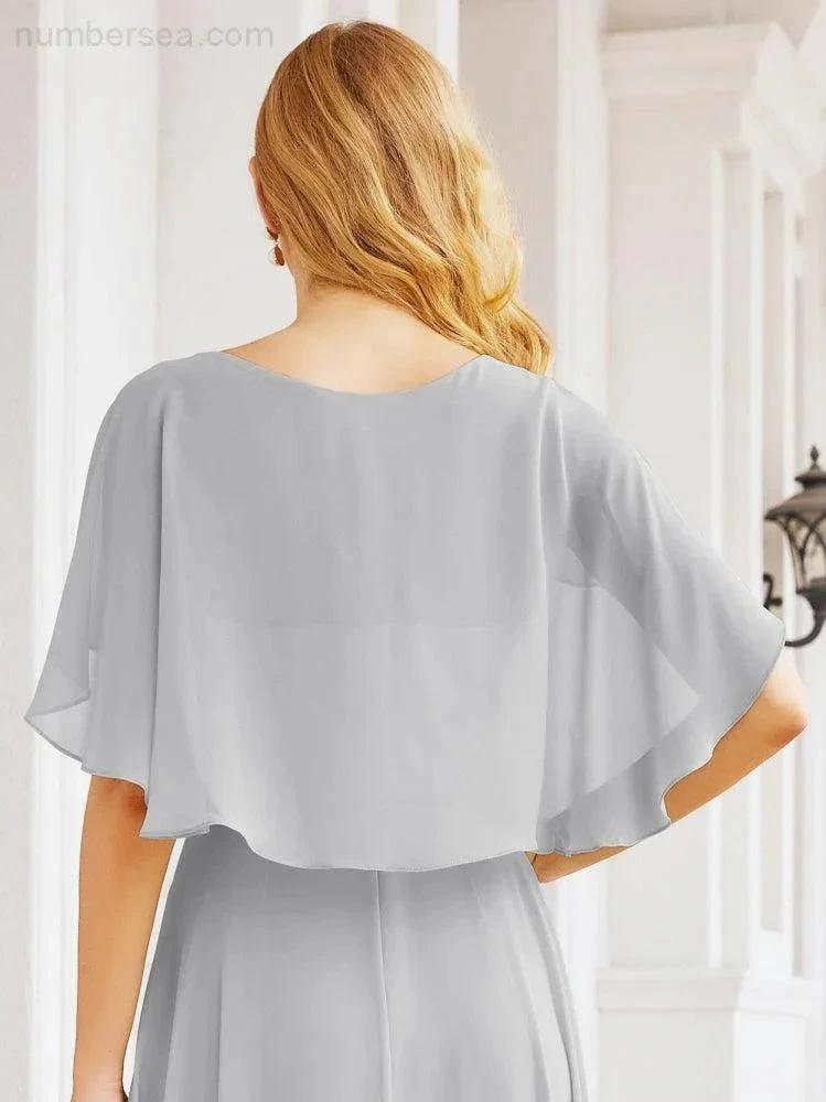 ZapDress Bridesmaid Dresses for Wedding Formal Evening Party Prom Gown with Cape 28050 (ZD17057)