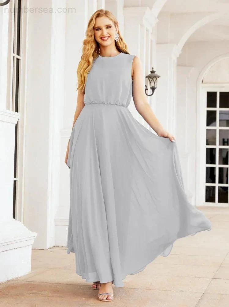 ZapDress Sleeveless Long Bridesmaid Dress A line Formal Evening Prom Gown 28025 (ZD17053)