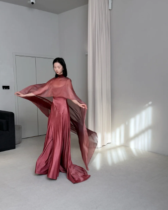 Modest Burgundy Prom Party Dress Birthday Dress Evening Dress - View 4 | FashionDia