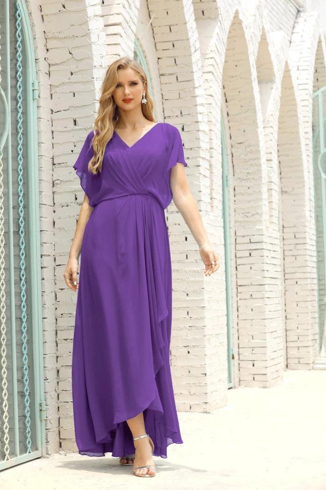 Numbersea Mother of The Bride Dresses Plus Size V-Neck Floor Length Formal Prom Dress for Wedding Guest 28020 by numbersea