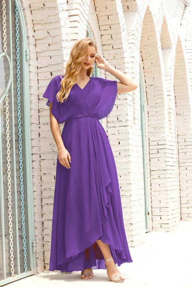 Zapdress Mother of The Bride Dresses Plus Size V-Neck Floor Length Formal Prom Dress for Wedding Guest 28020 (ZD17058)