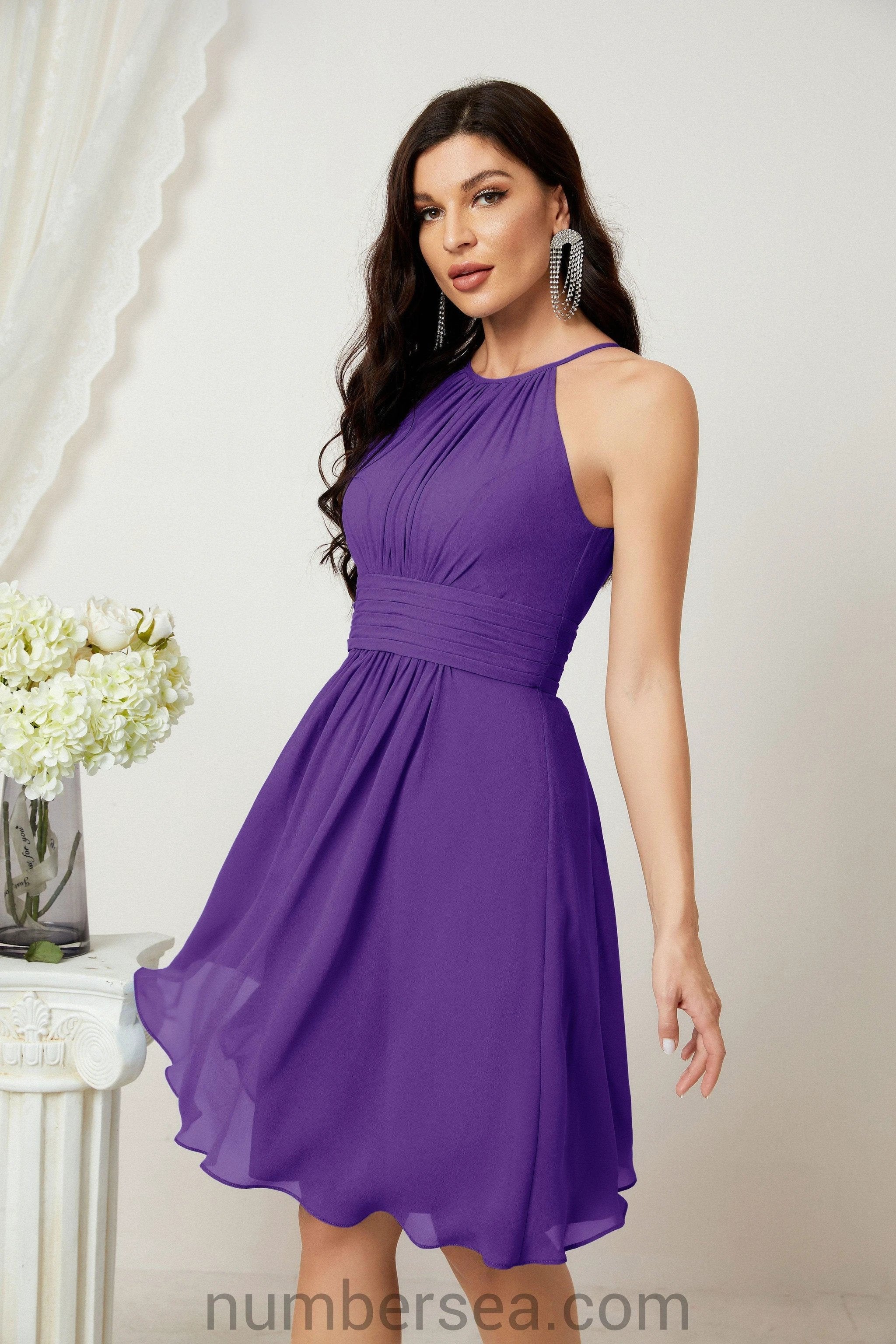 Halter Homecoming Dresses Formal Evening Party Cocktail Dress 28011 Clearance sale (ZD16954)