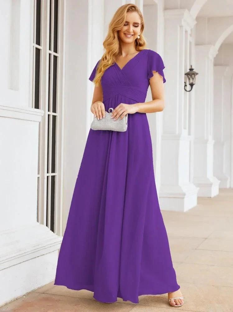 Numbersea Formal Prom Gowns for Mother of The Bride Cap Sleeves Bridesmaid Dress 28047 by numbersea