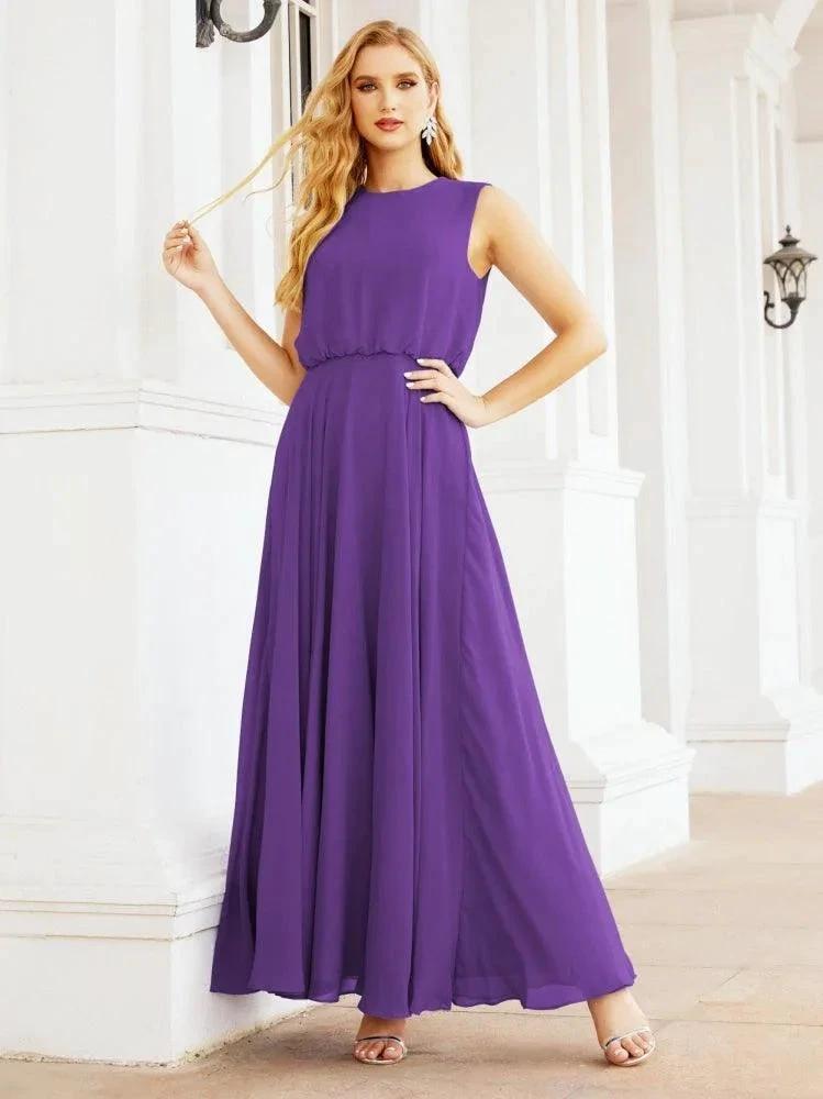 Numbersea Sleeveless Long Bridesmaid Dress A line Formal Evening Prom Gown 28025 by numbersea