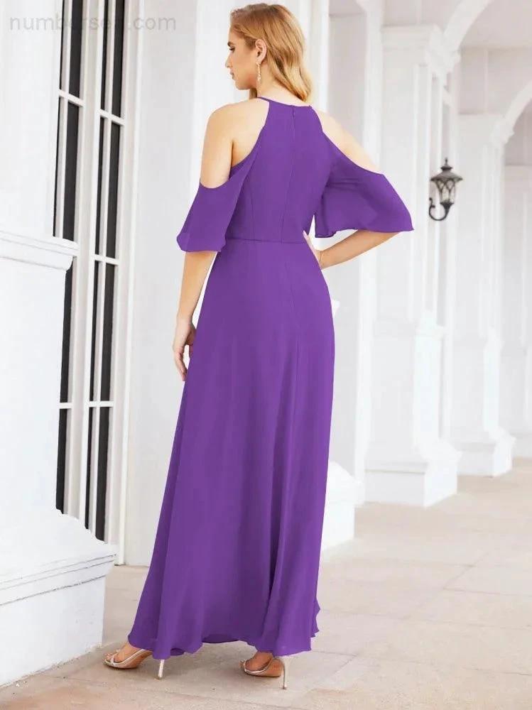 ZapDress Cold Shoulder Bridesmaid Dresses A-Line Long Formal Evening Gowns 28074 (ZD17048)