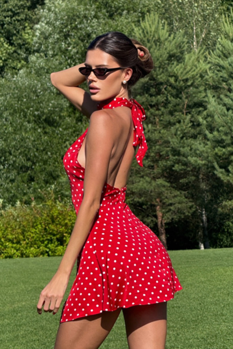 Fl Polka Dots Dress with Tailored Everyday Styling Boutique Fashion Style