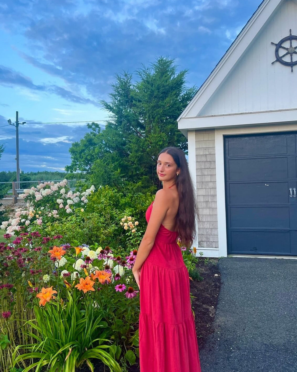 Halter A Line Long Prom Dress Backless Pink Party Dress J7935