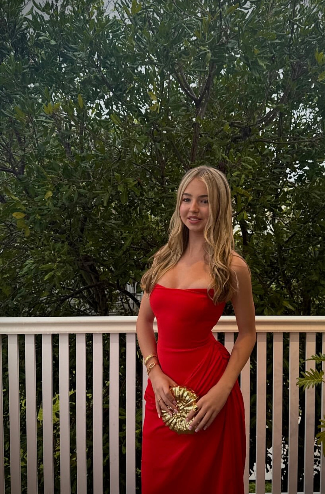 Strapless Red Sheath Long Prom Dress Birthday Outfit