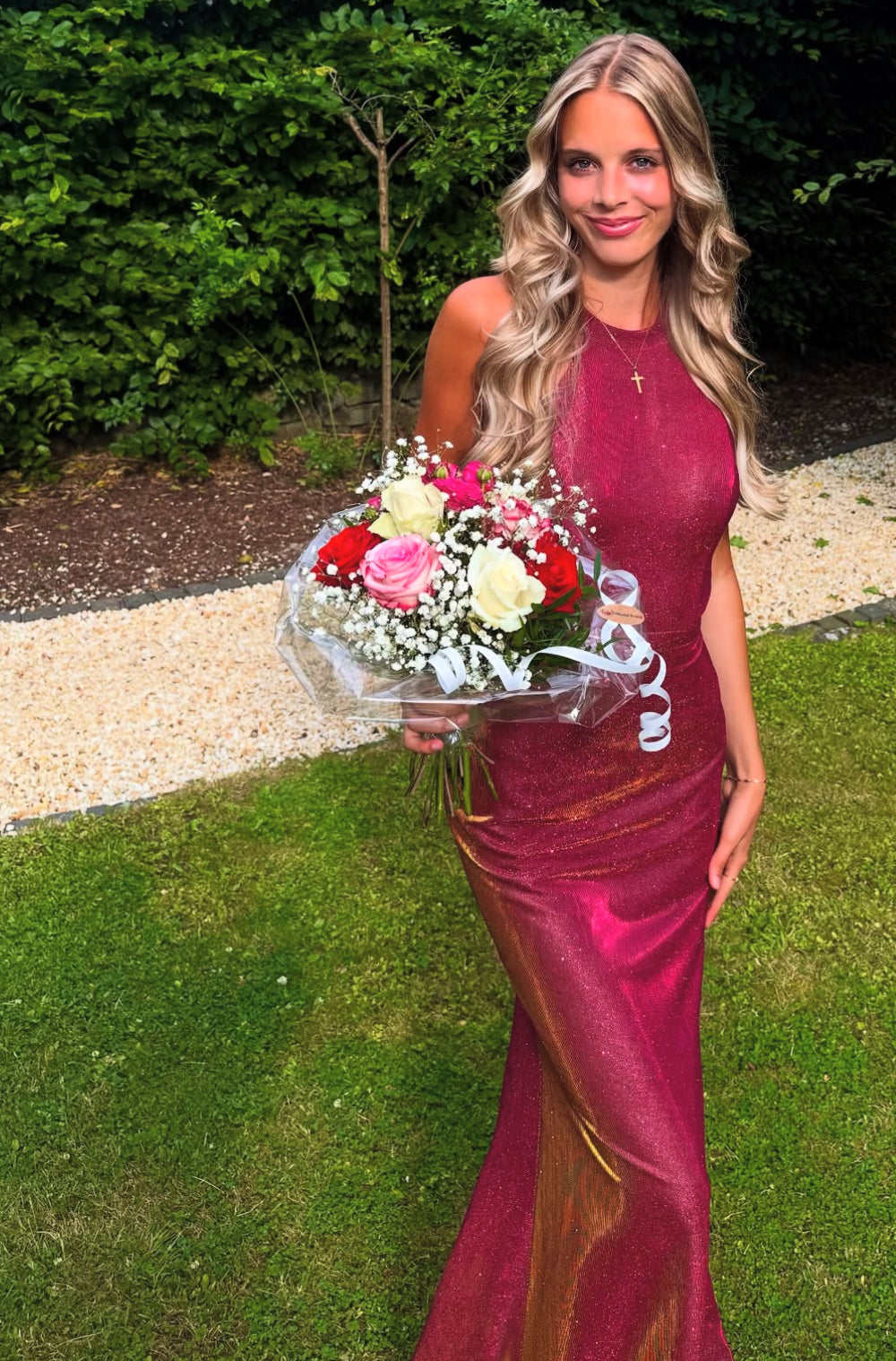 Burgundy Mermaid Long Prom Dress Graduation Dress