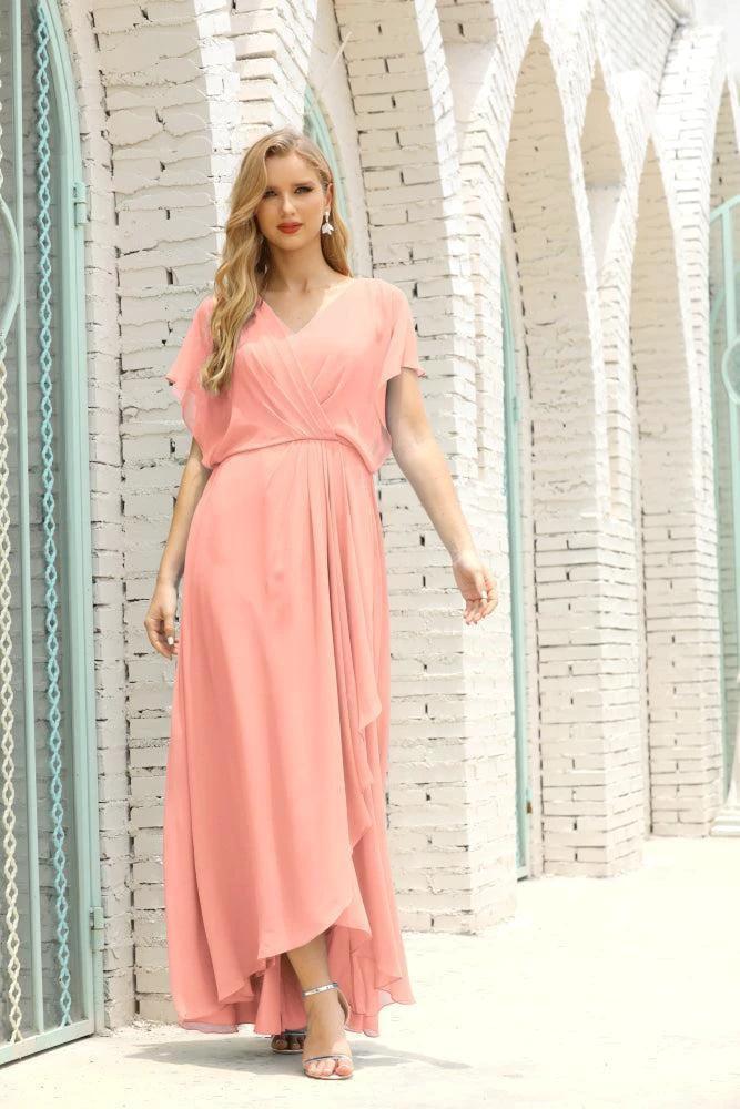 Numbersea Mother of The Bride Dresses Plus Size V-Neck Floor Length Formal Prom Dress for Wedding Guest 28020 by numbersea