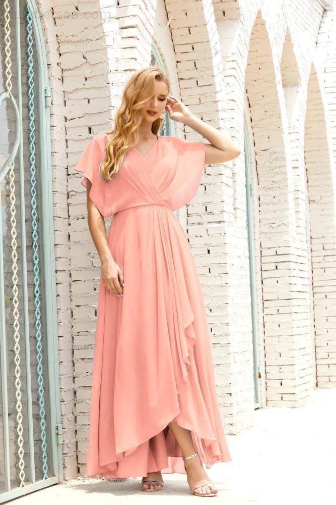 Zapdress Mother of The Bride Dresses Plus Size V-Neck Floor Length Formal Prom Dress for Wedding Guest 28020 (ZD17058)