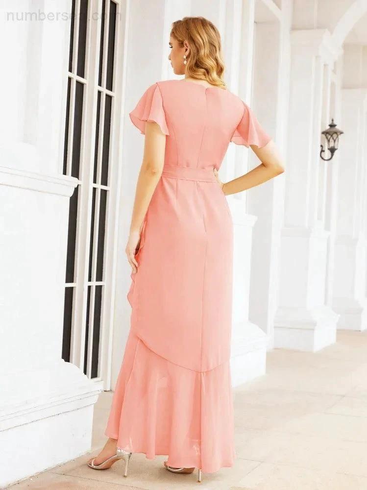 ZapDress Ruffled Bridesmaid Dresses Mermaid Formal Violin Evening Party Prom Gowns 28042 (ZD16997)