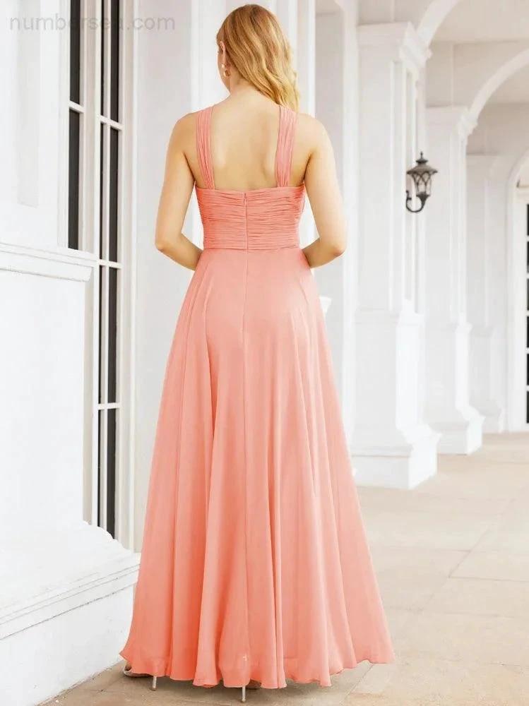 ZapDress Crisscross Halter Bridesmaid Dresses for Party Wedding Evening Prom Maxi Ball Gowns 28053 (ZD17037)