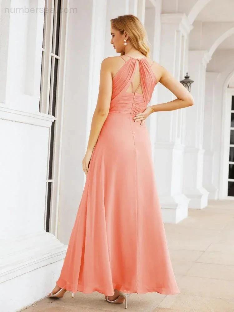 ZapDress Double Spaghetti Straps Bridesmaid Dresses for Women Long Formal Party Dress Side Split 28051 (ZD17036)