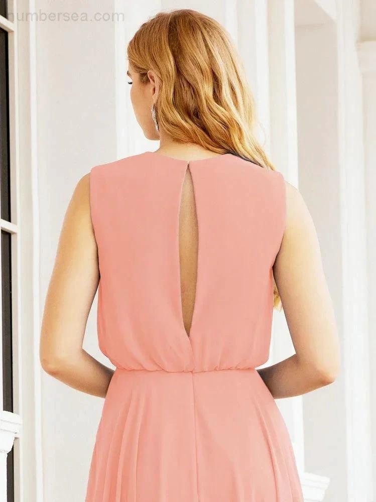 ZapDress Sleeveless Long Bridesmaid Dress A line Formal Evening Prom Gown 28025 (ZD17053)
