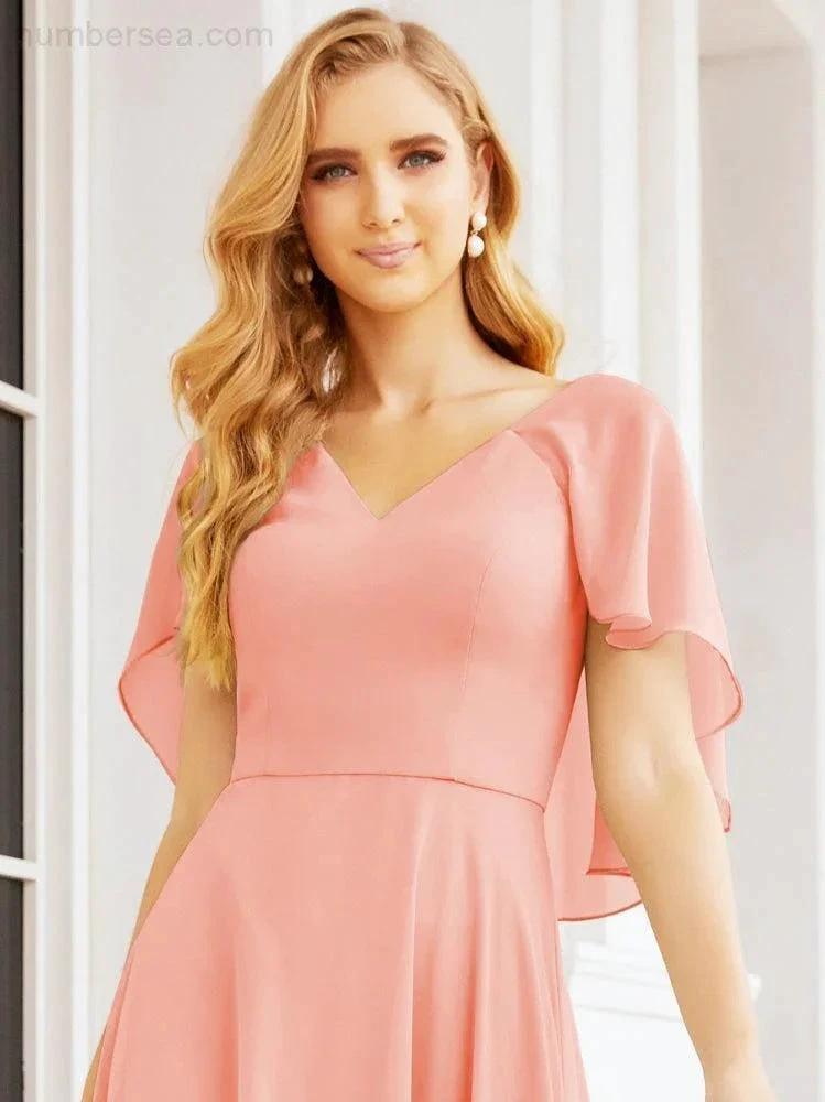 ZapDress Bridesmaid Dresses for Wedding Formal Evening Party Prom Gown with Cape 28050 (ZD17057)
