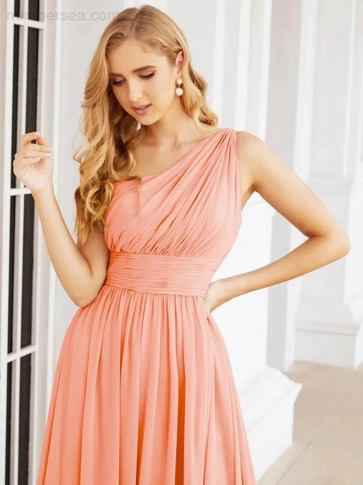 ZapDress One Shoulder Bridesmaid Dresses Long Maxi Formal Evening Party Prom Gowns 28061 (ZD17044)