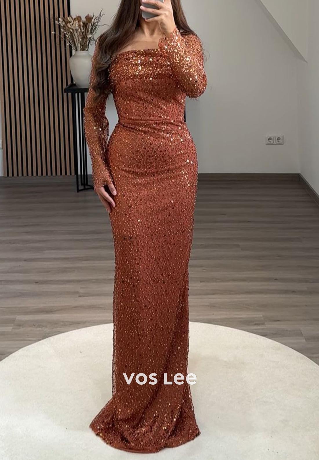 Detachable Train Long Sleeves Pleated Evening Formal Dresses