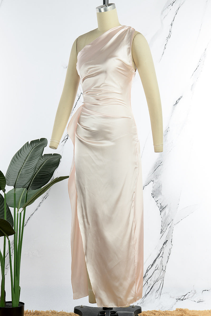 Sexy Formal Solid Backless Slit Oblique Collar Evening Dress Dresses - View 2 | VelvetHem
