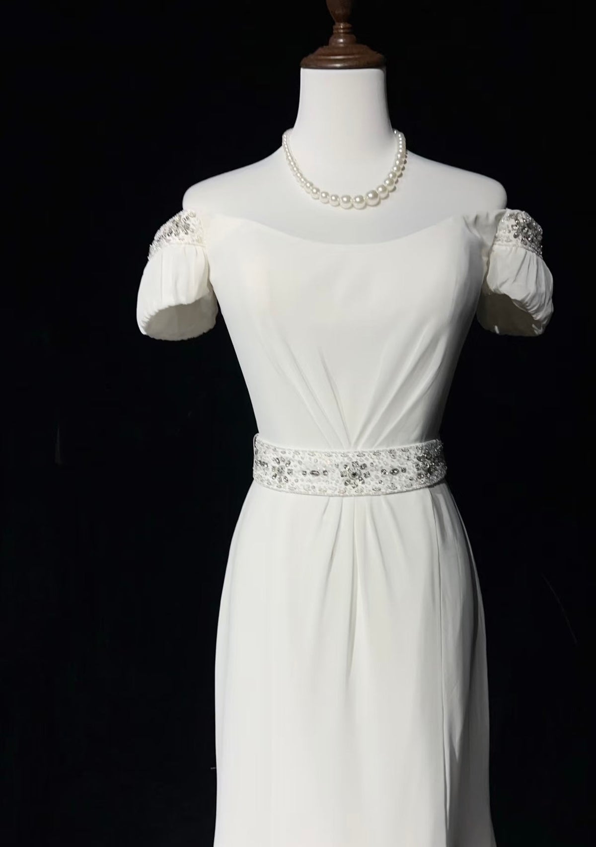 Off Shoulder Mermaid White Wedding Dress Bridal Dress J7978