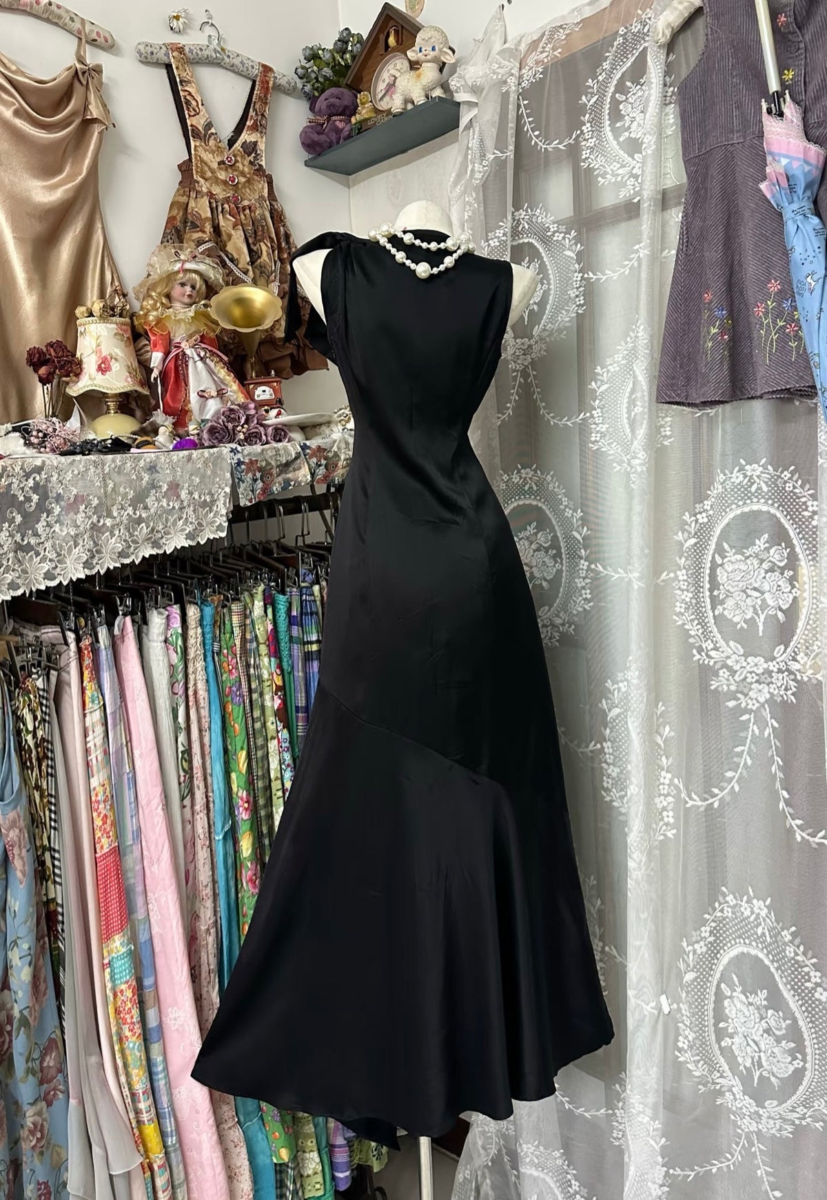 Black Mermaid Satin Evening Dress Formal Party Dress J8533