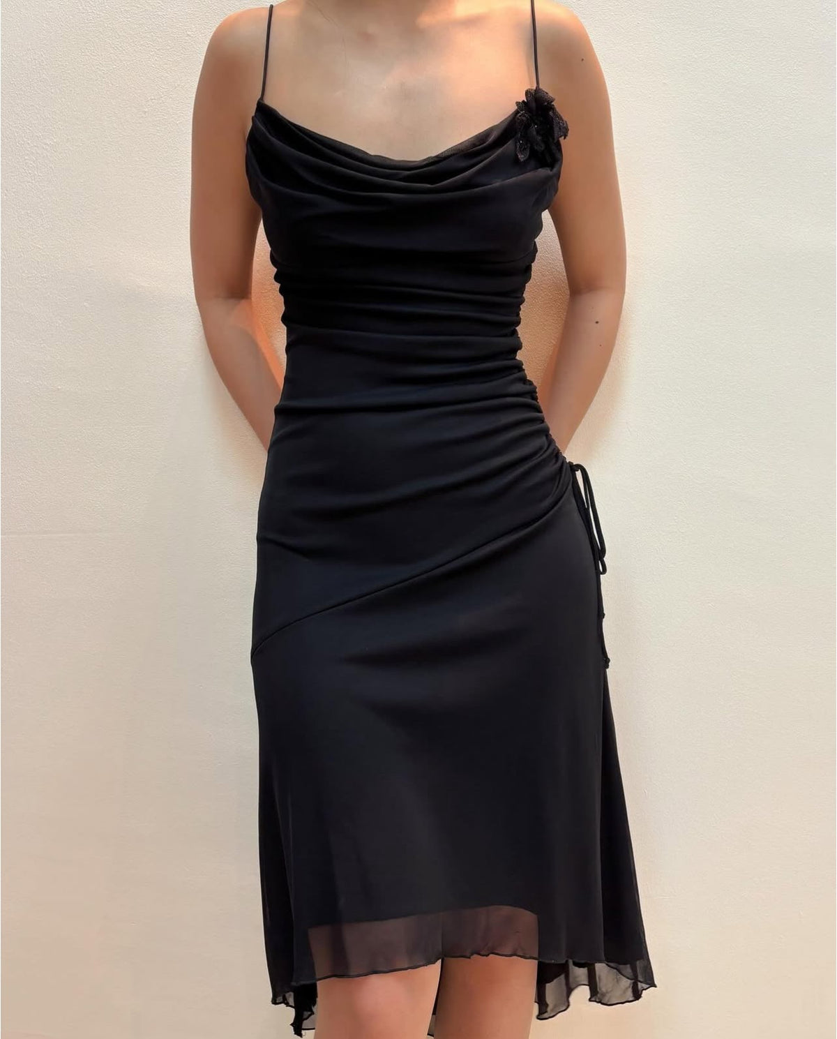 Spaghetti Straps Black Homecoming Dress Vintage Party Dress