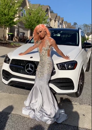 Gorgeous Satin Beaded Evening Gown,Formal Mermaid Prom Dress - View 3 | FashionDia