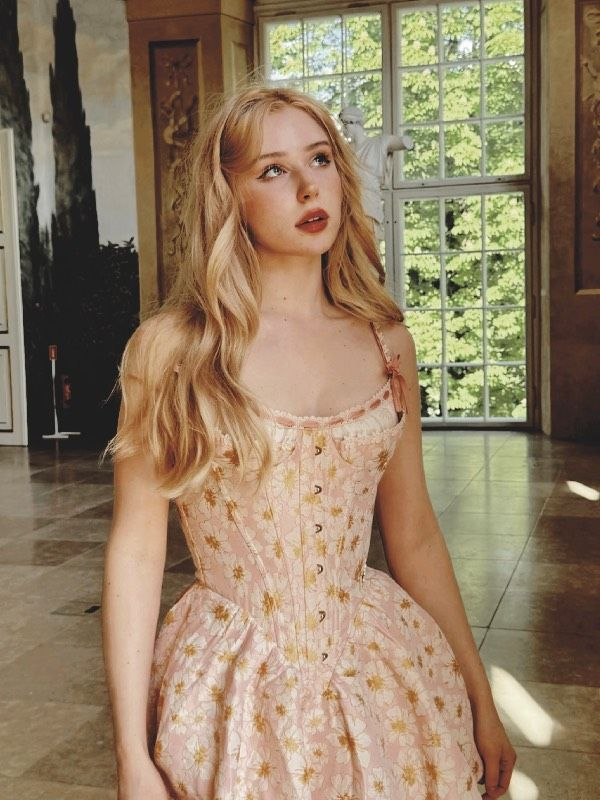 Pretty Spaghetti Straps Pink Satin Printed Floral Short 20th Birthday Outfits Homecoming Dress - View 2 | FashionDia