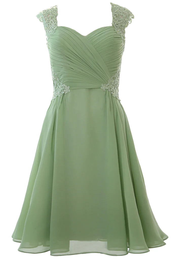 Women Cap Sleeve Cocktail Dress Short Wedding Party Formal Gown Party Dress - FashionDia