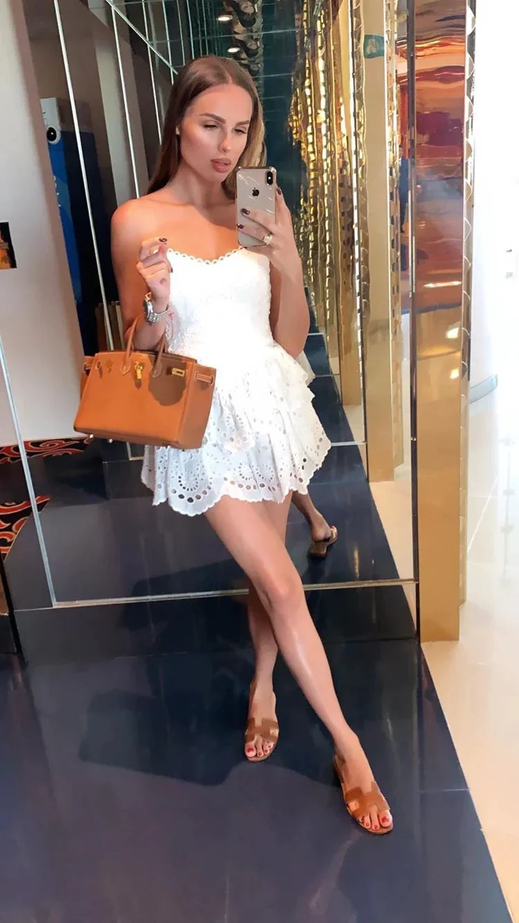 Lovely White A-line Homecoming Dress White Cocktail Dress (ZD12660)