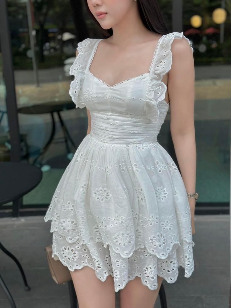 White Lace Birthday Outfit Short Evening Dress Cocktail Dresses Short Party Dress - View 3 | FashionDia