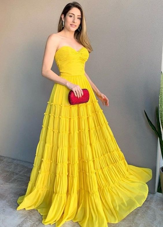 Yellow Prom Dresses Long Evening Dresses
