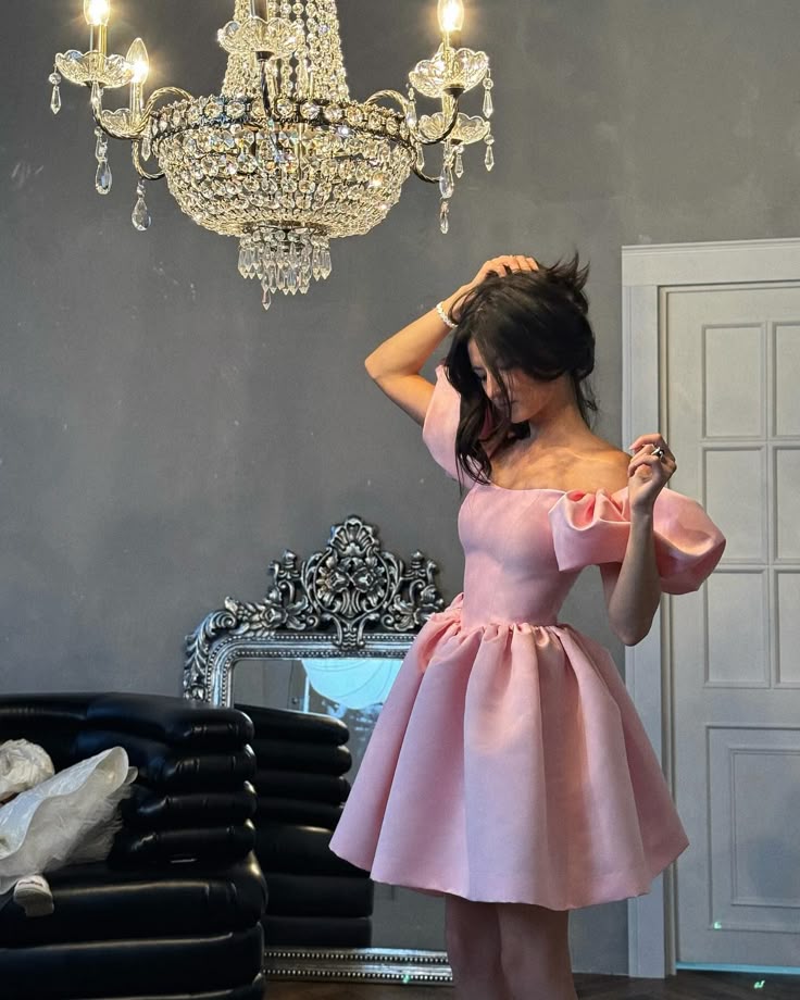 A-Line Pink Short Evening Dress Cocktail Dresses Short Party Dress - FashionDia
