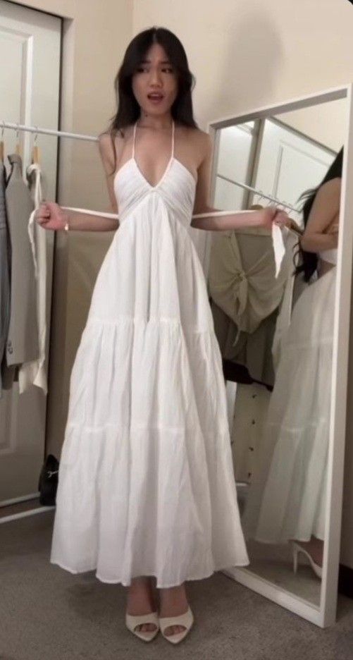 Sexy White Sleeveless Long Prom Dress,White Maxi Dress - View 3 | FashionDia