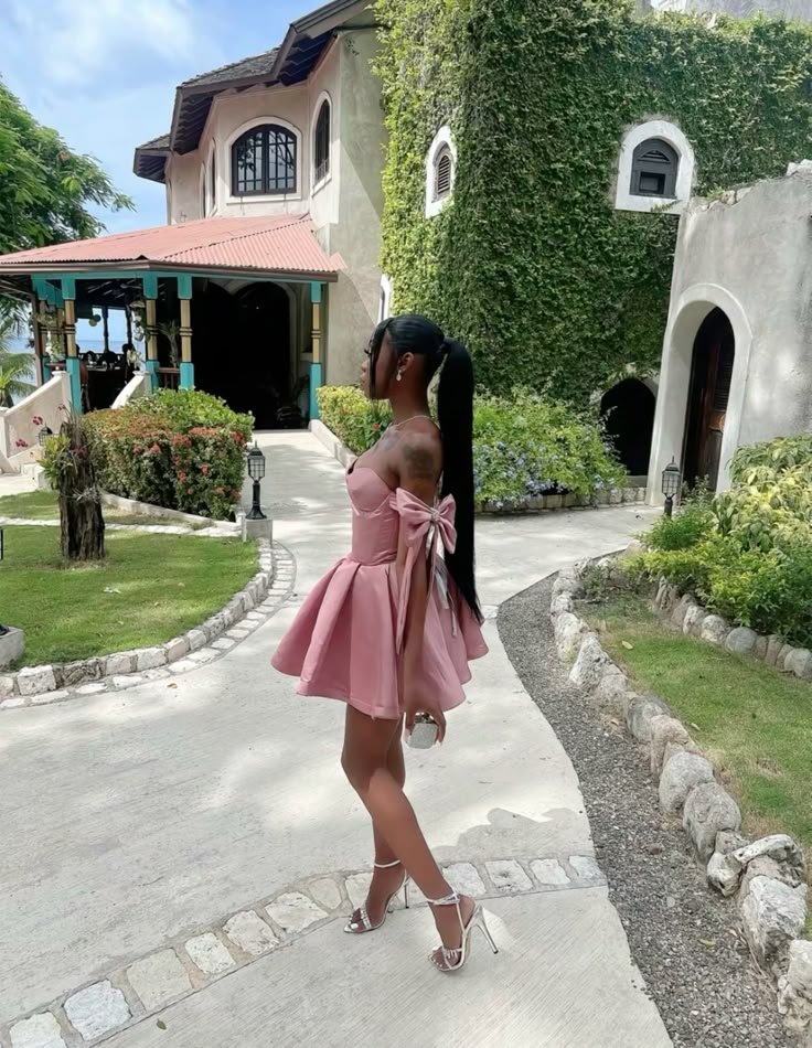 Pink Off-the-Shoulder A-Line Homecoming Dress Short Birthday Party Dress - FashionDia