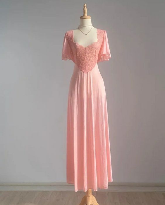 Pink Long sexy party prom evening dress