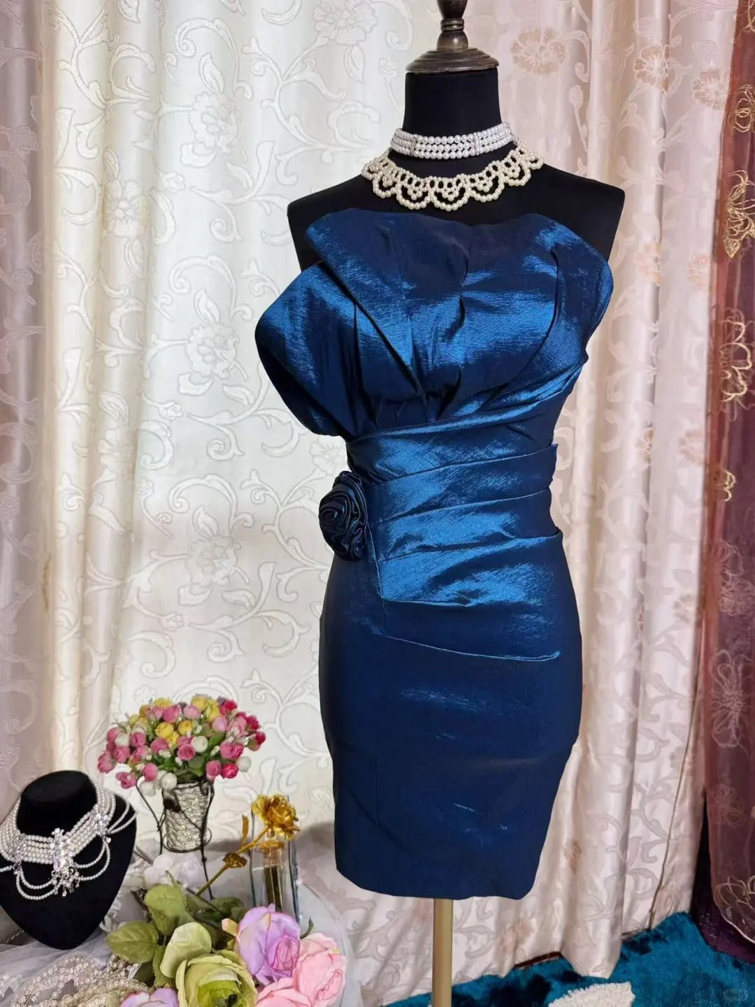 Royal Blue Birthday Outfit Short Evening Dress Short Party Dress Vintage Homecoming Dress - FashionDia