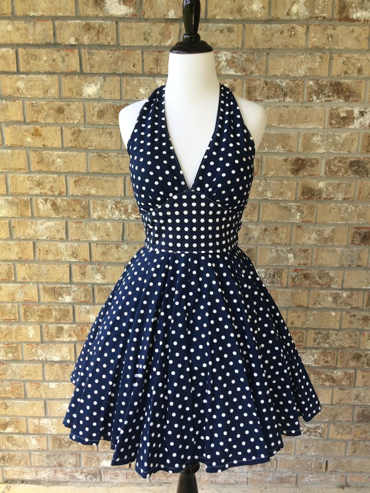 A Line Navy Polka Dots Homecoming Dress Short Evening Dress Cocktail Dresses Short Party Dress