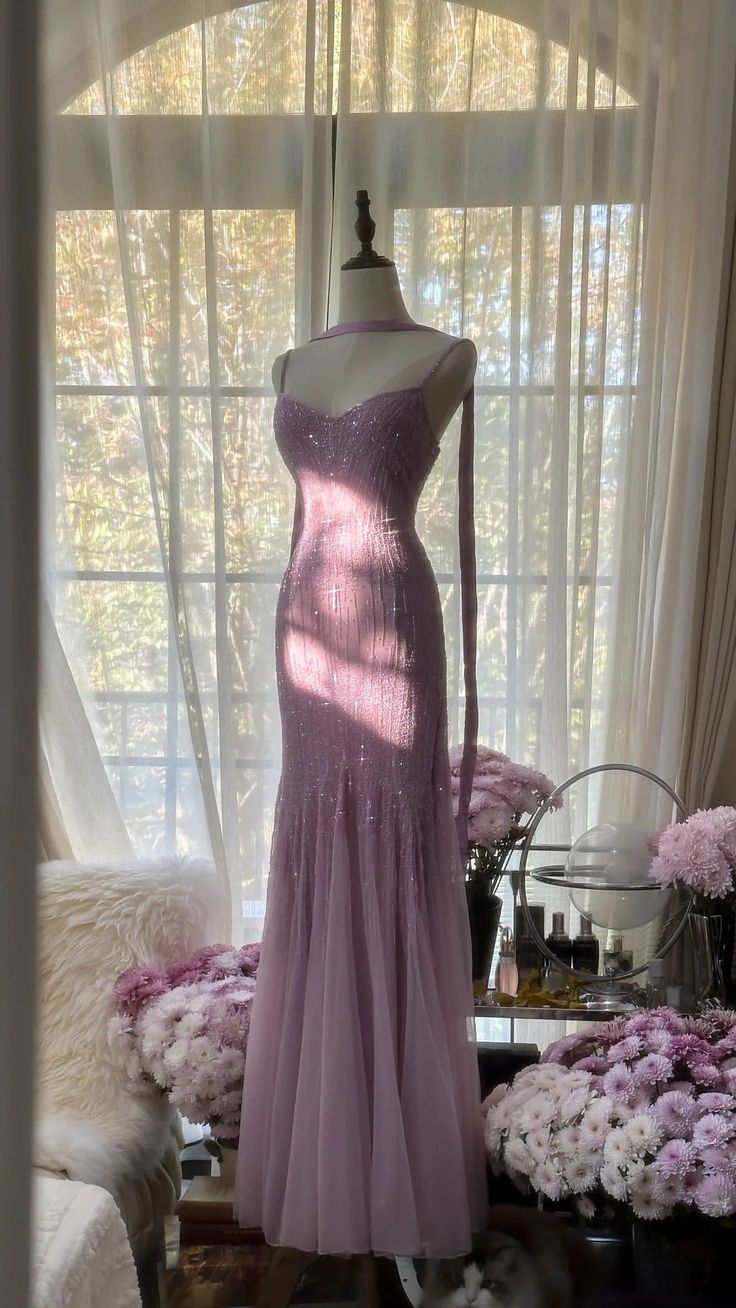 Purple Elegant Mermaid Spaghetti Strap Tulle Sequin Prom Dress Evening Gown - VelvetHem