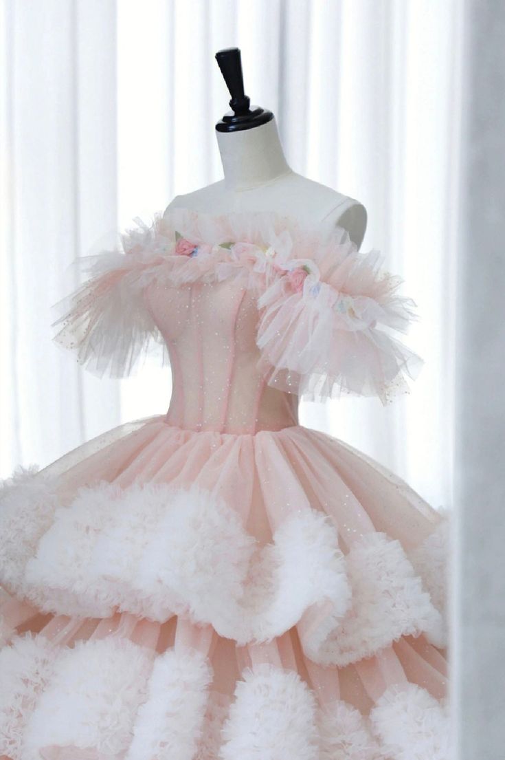 Ball Gown Off Shoulder Tulle Long Prom Dress, Sweet 16 Dress