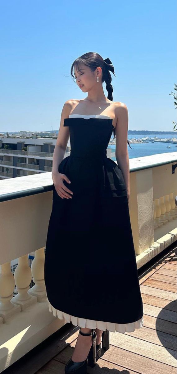 A Line Black Prom Party Dress Long Formal Evening Dress - View 4 | VelvetHem