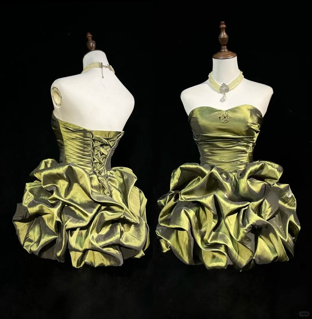 Vintage Strapless Short Prom Dress Birthday Party Dress Homecoming Dress - FashionDia
